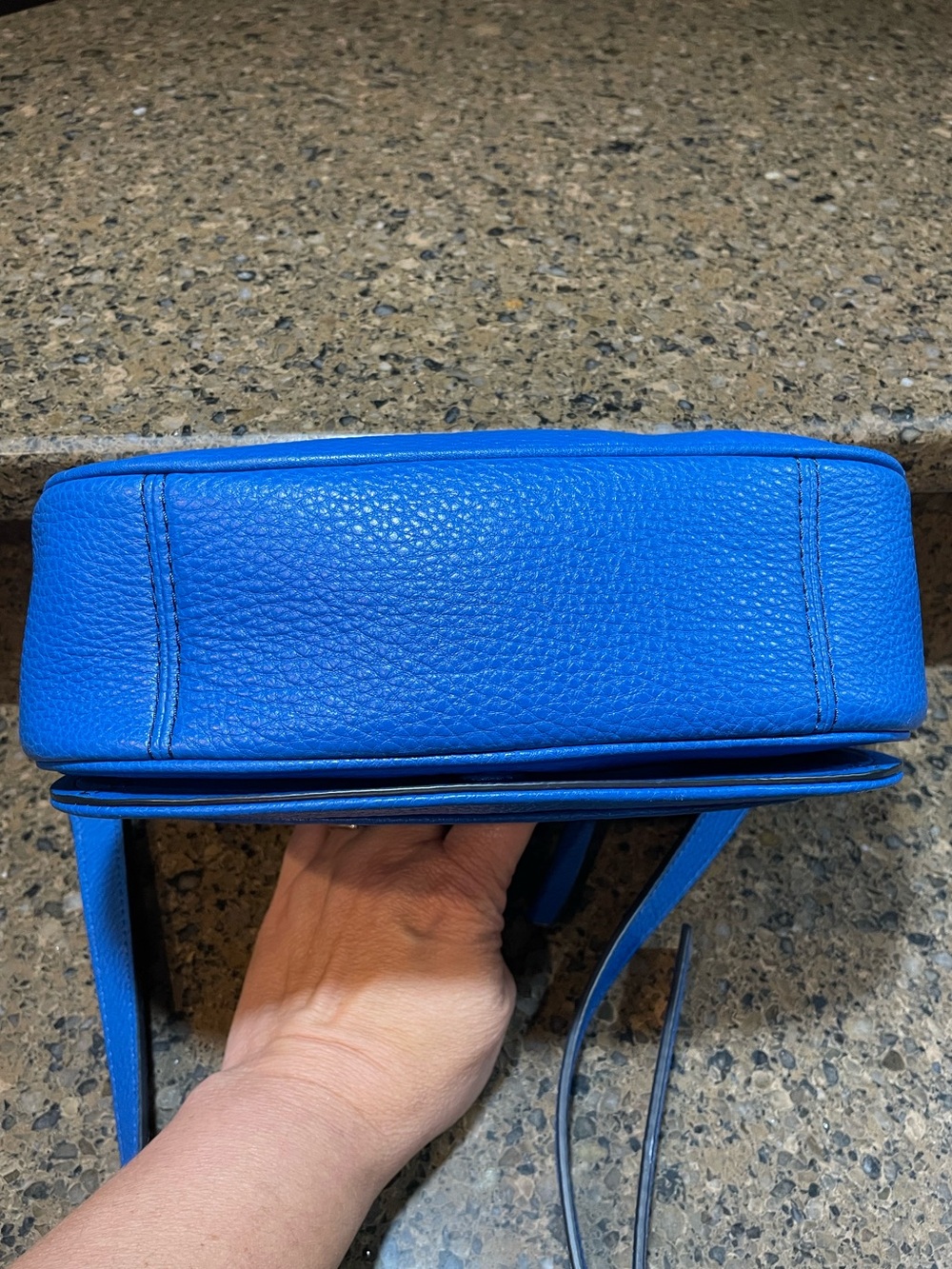 Marc Jacobs Empire City Mini Messenger Leather Crossbody Bag Cobalt Blue EUC - Picture 6 of 15